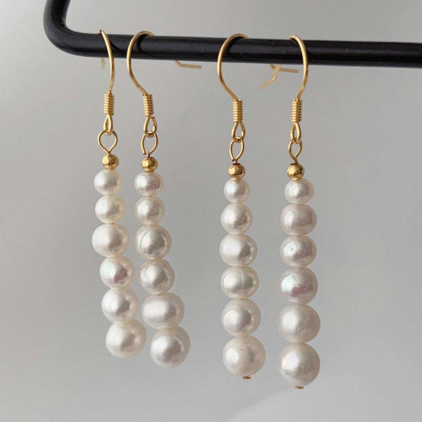 Long fresh water pearl earrings