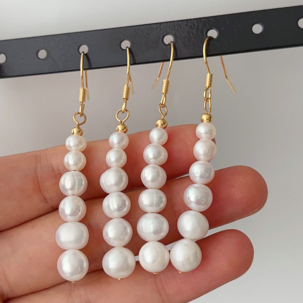 Long fresh water pearl earrings