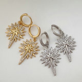 Pave zircon star earrings
