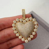 Pave zircon heart pendant