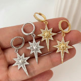 Pave zircon star earrings