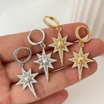 Pave zircon star earrings