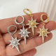 Pave zircon star earrings