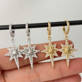 Pave zircon star earrings