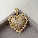 Pave zircon heart pendant