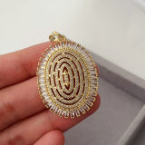 Pave oval pendant