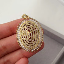 Pave oval pendant