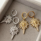 Pave zircon star earrings