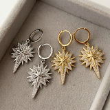 Pave zircon star earrings