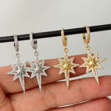 Pave zircon star earrings