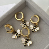 Pave zircon bee earrings