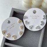Pave set heart earrings