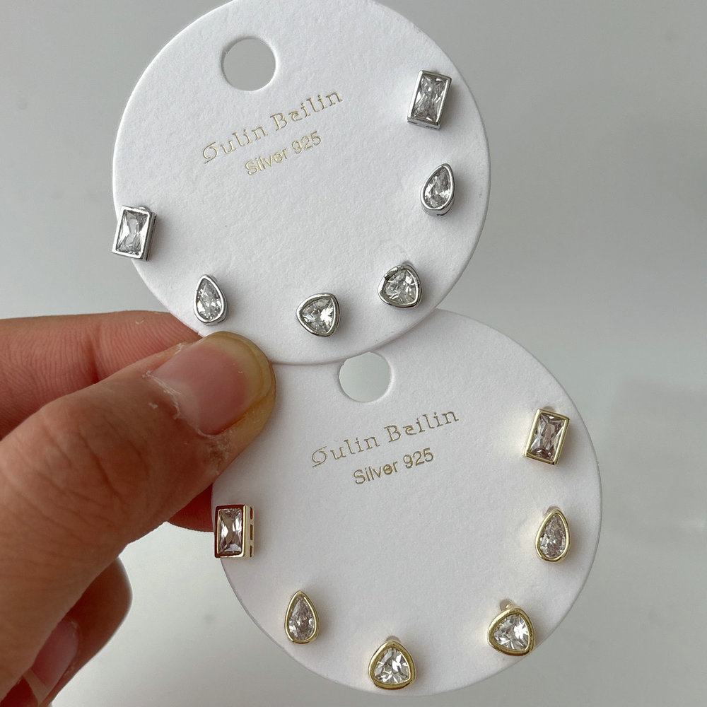 Pave set zircon earrings