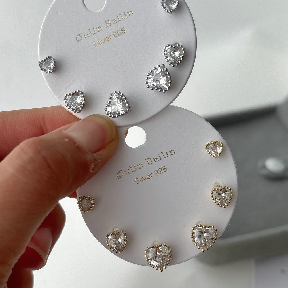 Set heart earrings