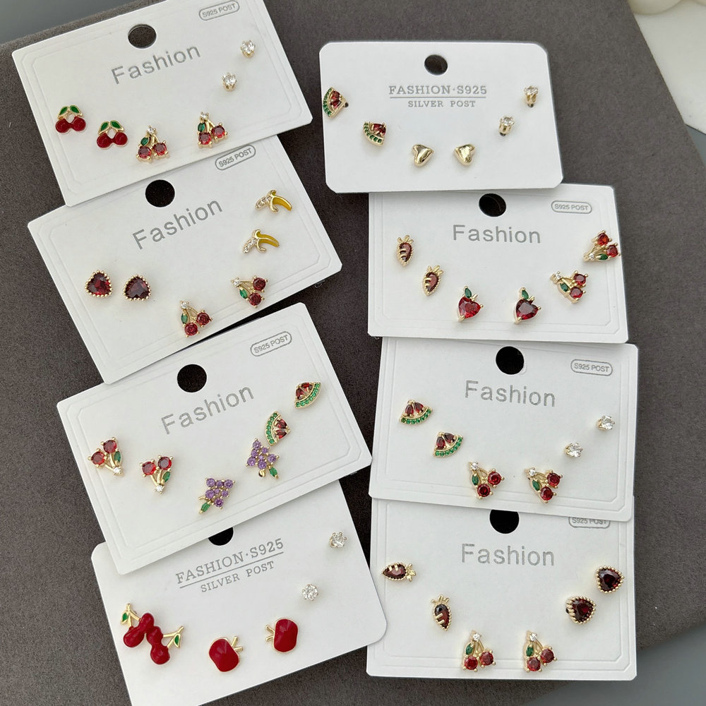 Set cherry earrings