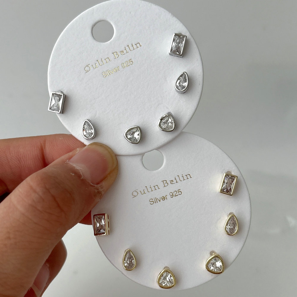 Pave set zircon earrings