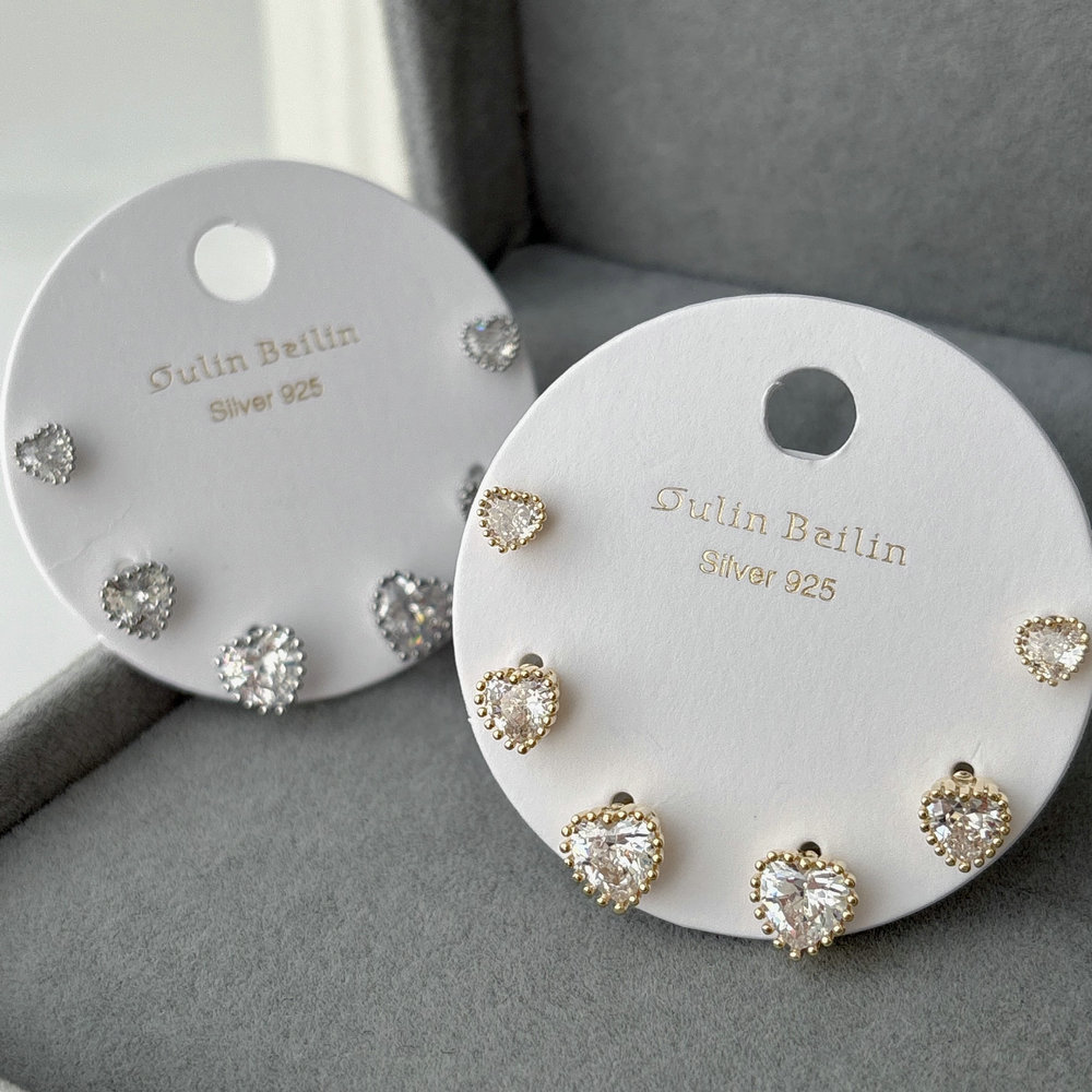Set heart earrings