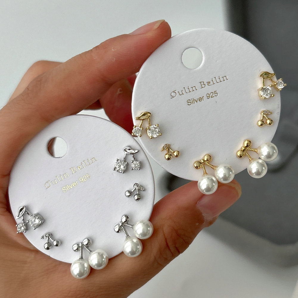 Set cherry earrings