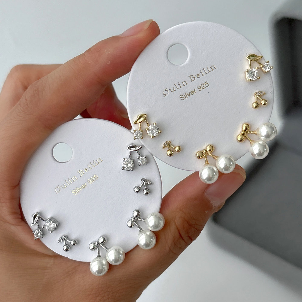 Set cherry earrings