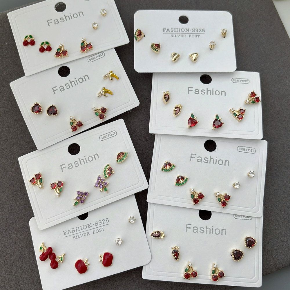 Set cherry earrings