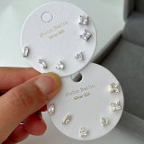 Set simple zircon earrings