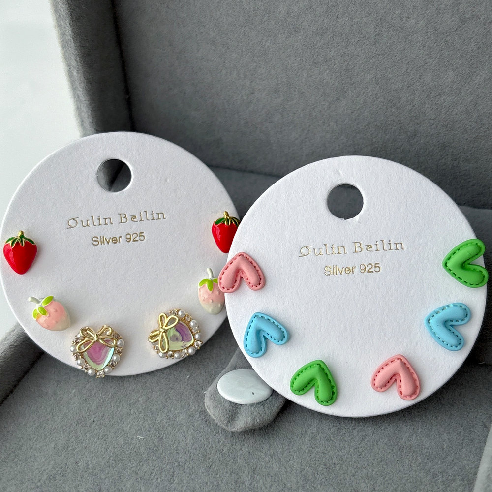 Colorful set heart earrings