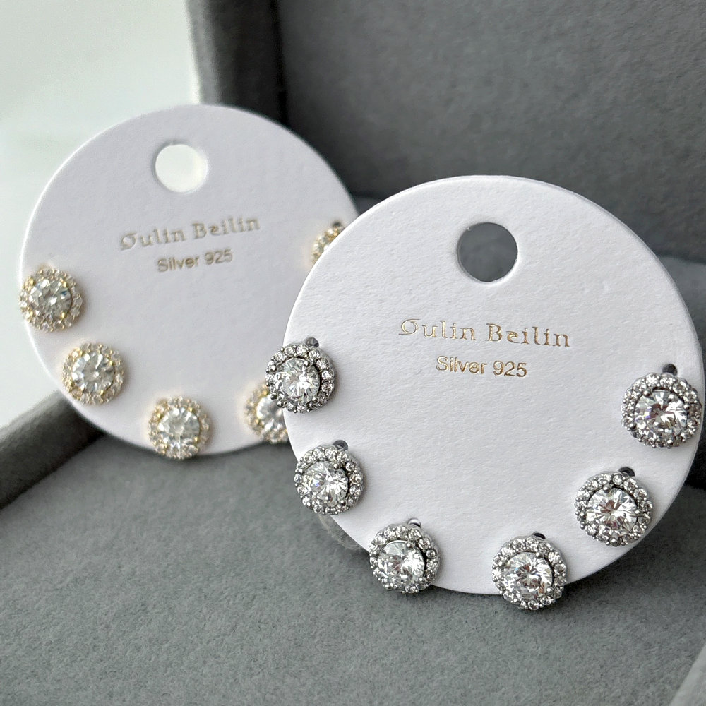 Pave set stud earrings