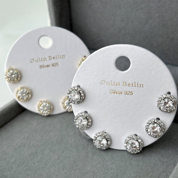 Pave set stud earrings
