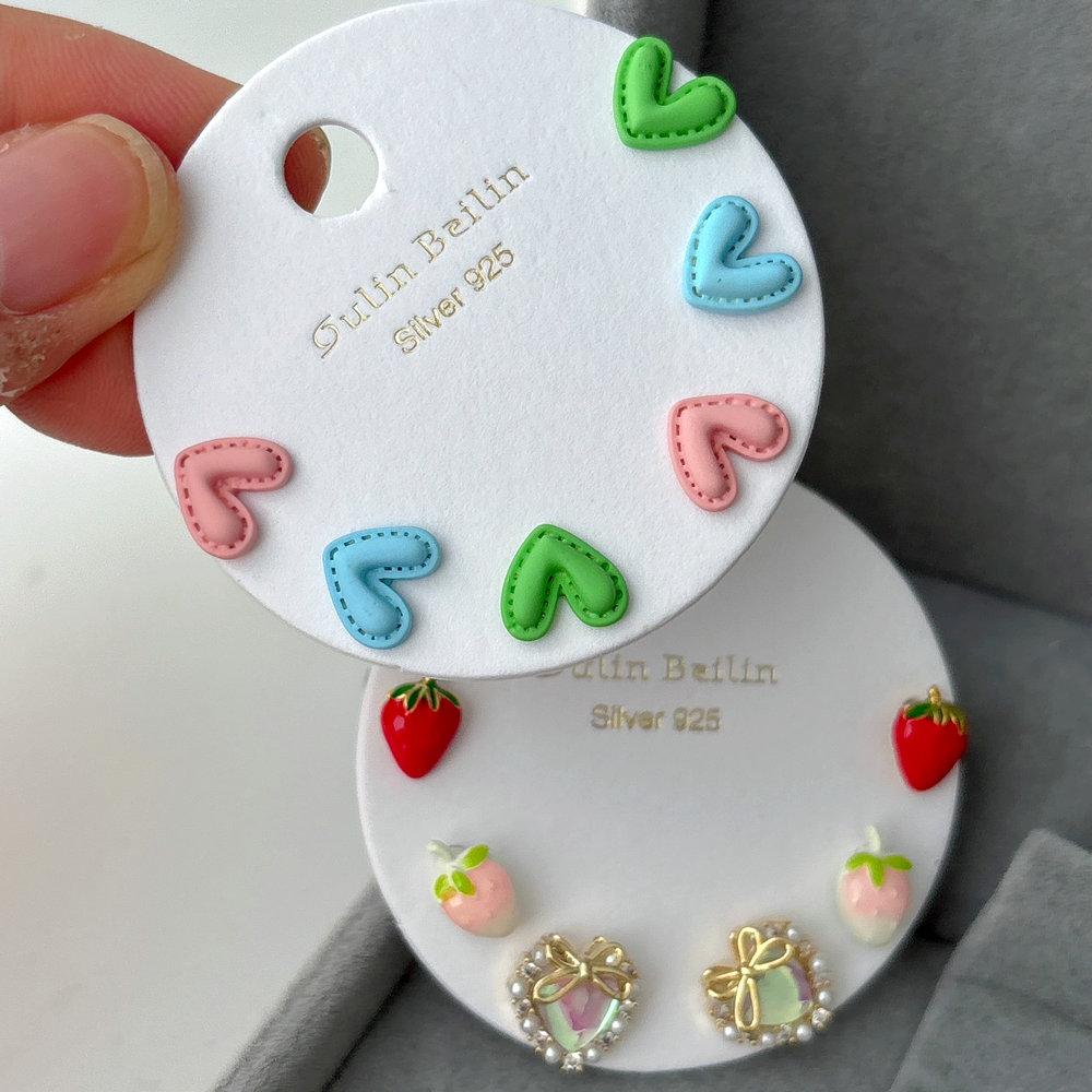 Colorful set heart earrings