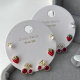 Set cherry charm earrings
