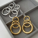 Chunky metal circle earrings
