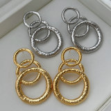 Chunky metal circle earrings