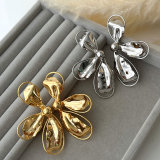 Chunky metal flower earrings