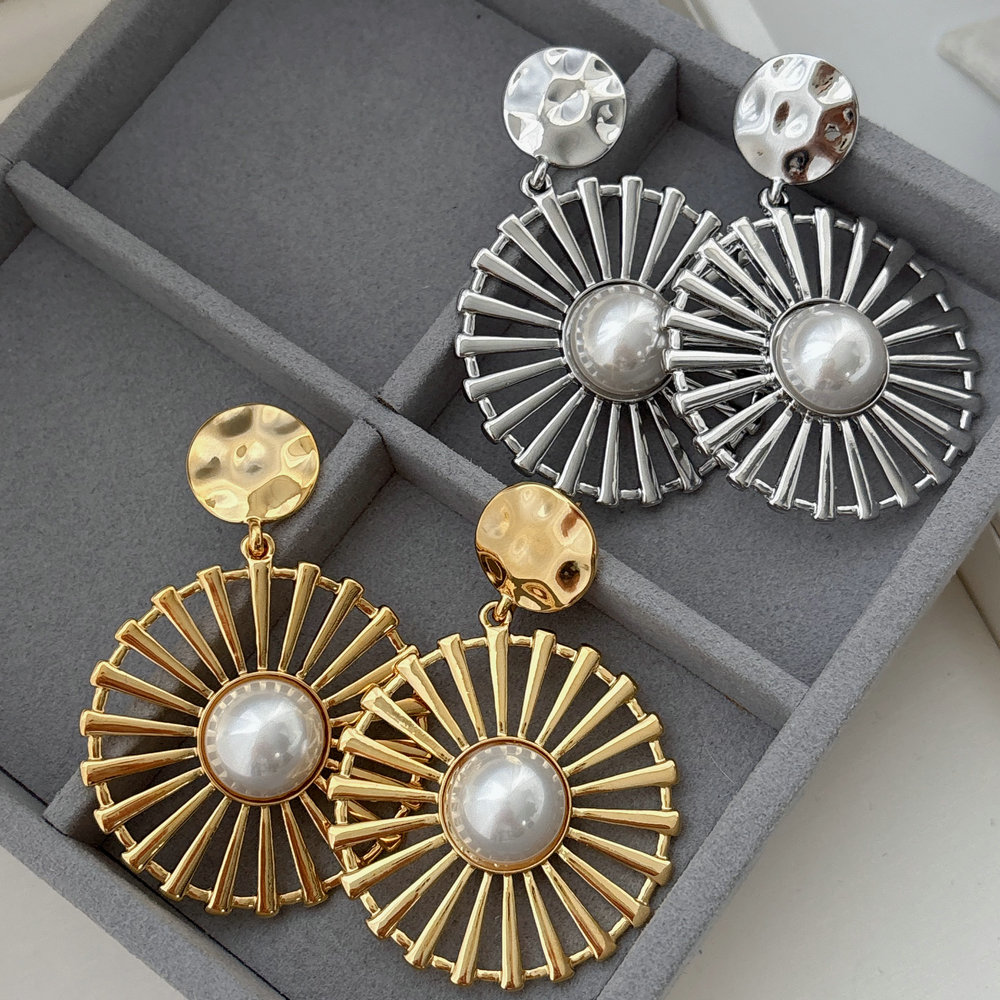 Sunflower metal earrings
