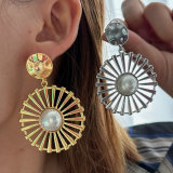 Sunflower metal earrings