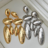 Chunky metal fashion earrings