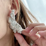 Chunky metal leaf earrings