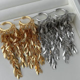 Metal leaf earrings