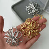 Chunky metal flower earrings