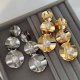 Metal chunky flower earrings