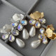 Flower pearl earrings