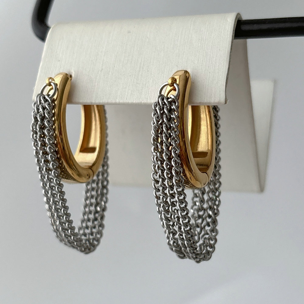 Chain tassel earrings