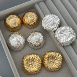 Metal round square earrings