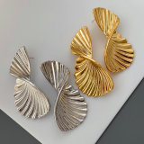 Metal leaf earrings