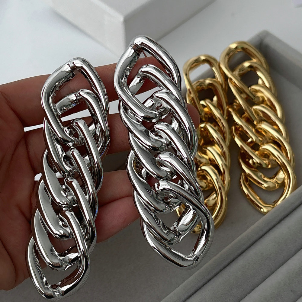 Chunky chain metal earrings