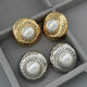 Round shape pearl earrings