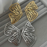 Metal chunky wing earrings