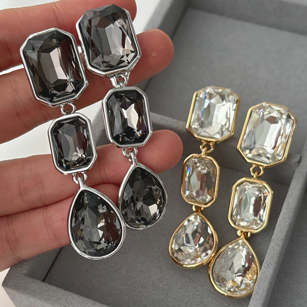 Crystal long earrings