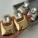 Chunky metal sqaure earrings