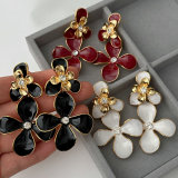 Enamel flower earrings